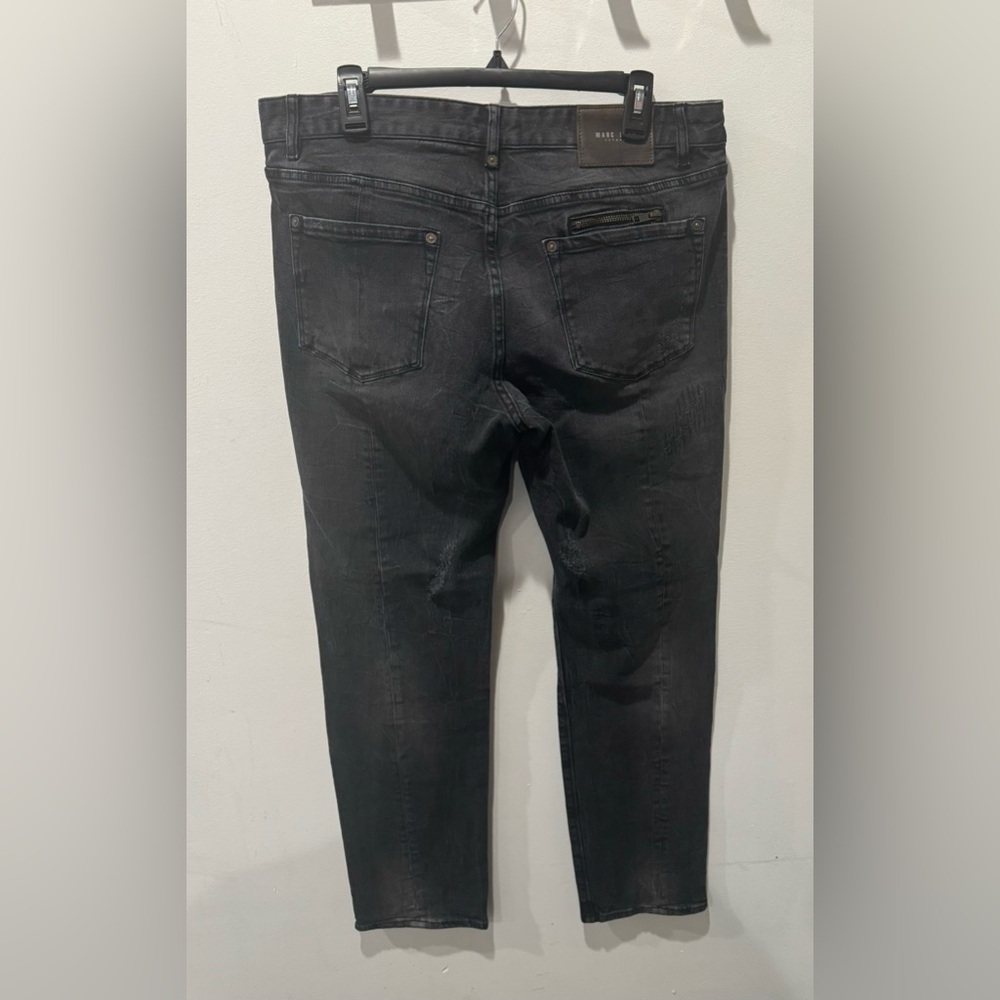 Men's Black Distressed Marc Ecko Jeans Cut & Sew - Picture 9 of 9